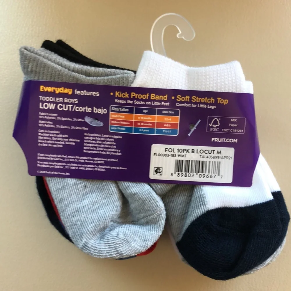 🌵3/$15 10 pairs medium toddler boys low cut multi color socks (see description)